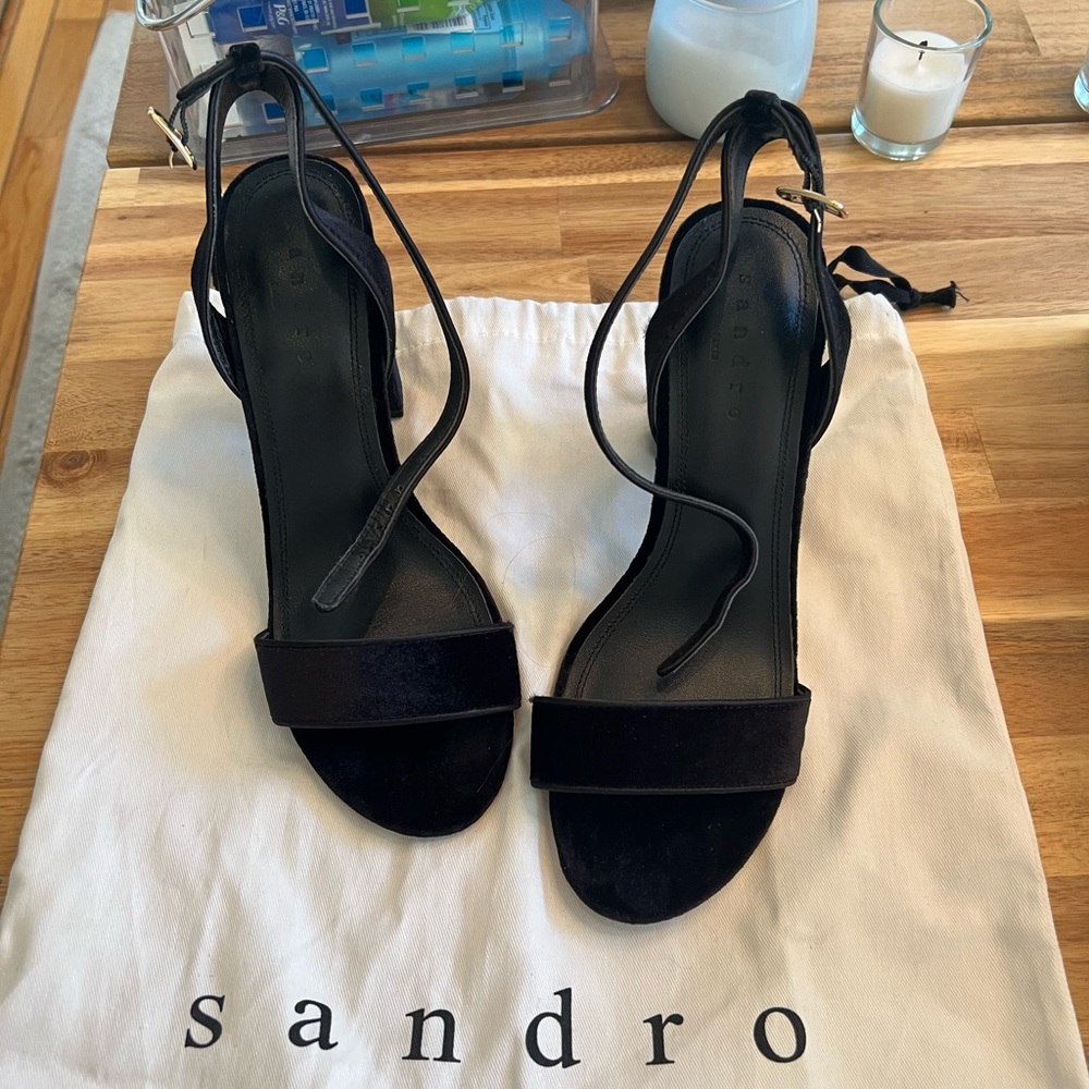 Sandro Black Velvet heels